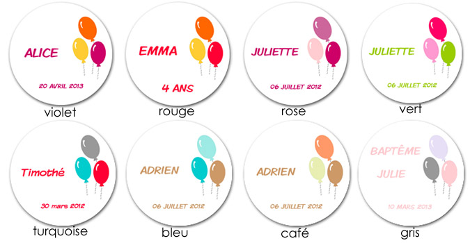 sticker modèle ballons