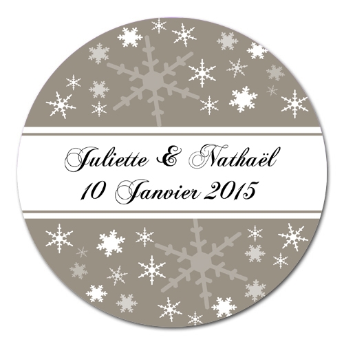 sticker rond Flocons