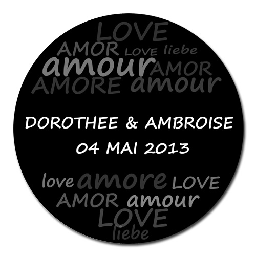 sticker rond LOVE