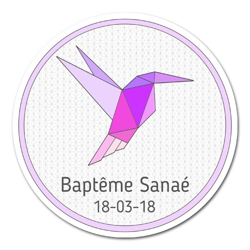 sticker rond Colibri