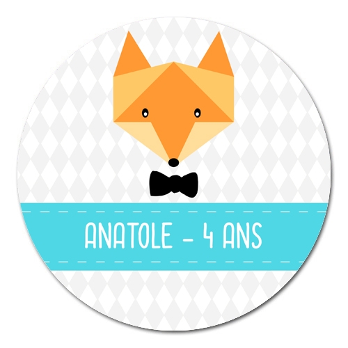 sticker rond Renard