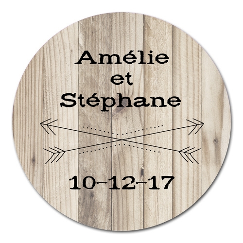 sticker rond Wood