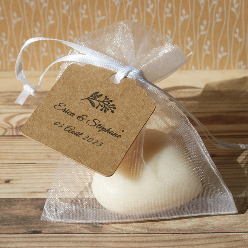 savon avec pochette et étiquette kraft personnalisée