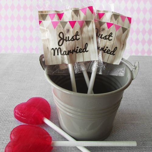 sucette coeur Just Married