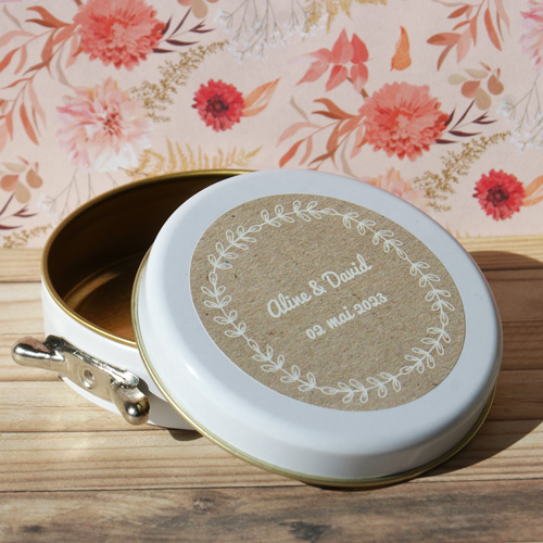 Boîte en métal personnalisée mariage