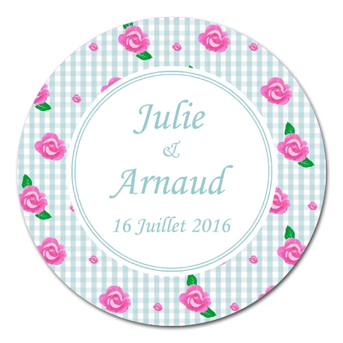 sticker rond Shabby Chic