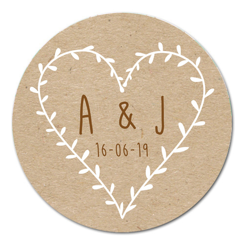sticker rond Kraft coeur