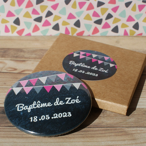 Magnet personnalisé 56 mm avec boîte cadeau