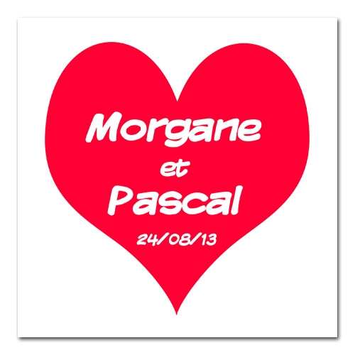 sticker carré COEUR ROUGE