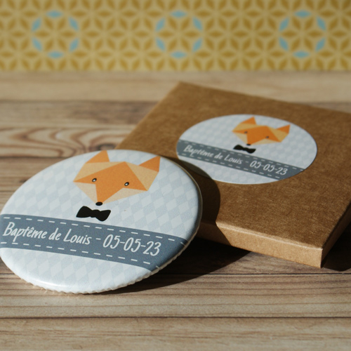 badge Mariage 5,6 cm avec boîte cadeau